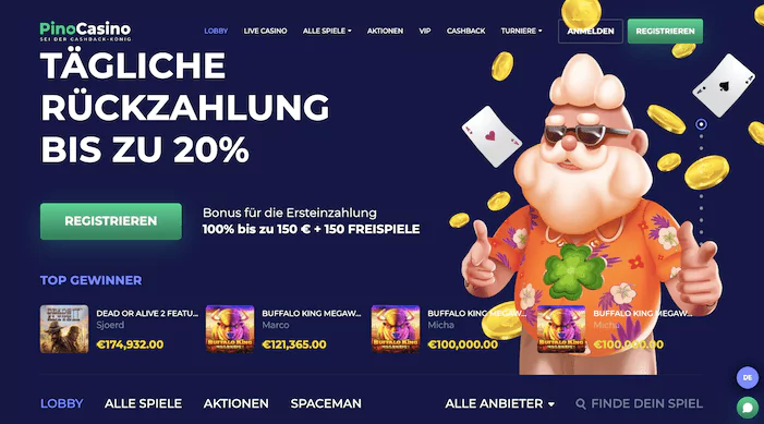 pino casino webseite erfahrungen und spiele. das große angebot
